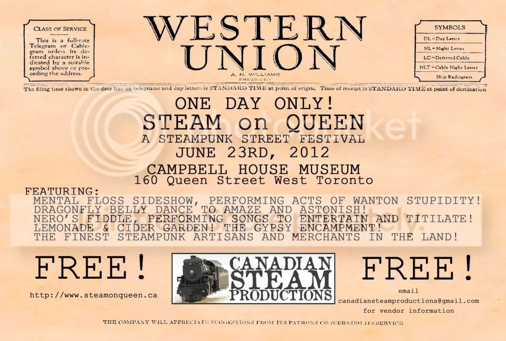 "Steam on Queen" - a Steampunk Street Fair
