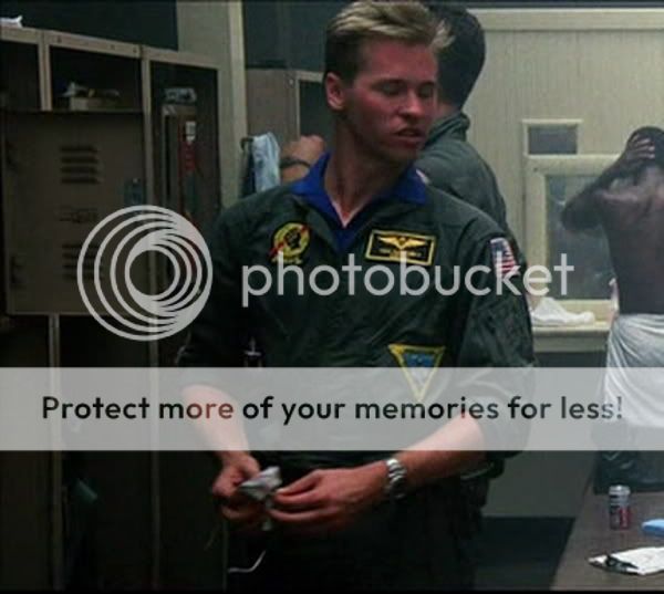 As seen in the movie Top Gun ,on the flight suit worn by ICEMAN.