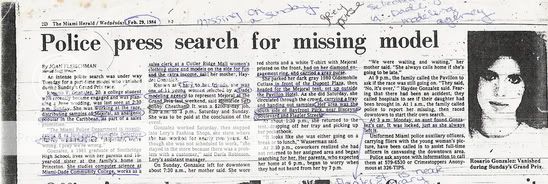 Rosario Gonzales missing in 1984 from Miami, Florida - I Care---missing ...