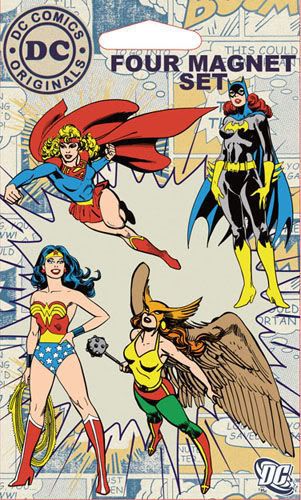 Wonder Woman Batgirl Super Girl Hawkgirl 4Pc Magnet New  