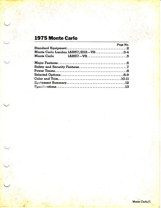 1975 Salesmans Information Manual Monte Carlo Section IMG_2