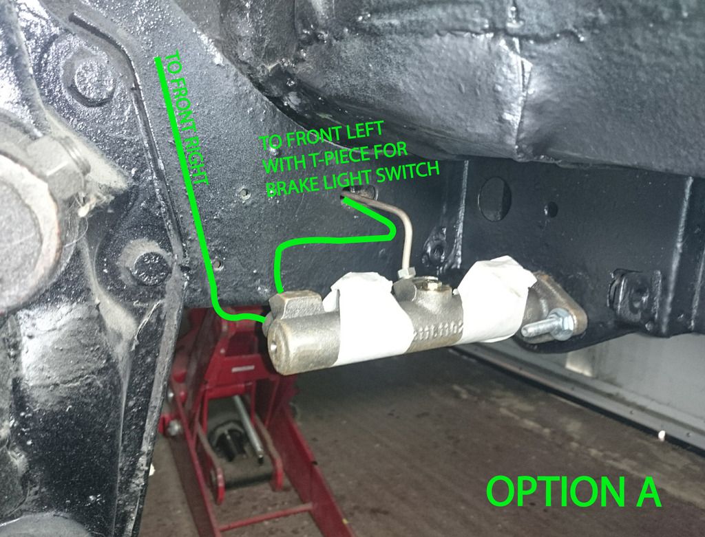 Brakes - EarlyBay - Front Brake Pipe Routing Options - A or B ...