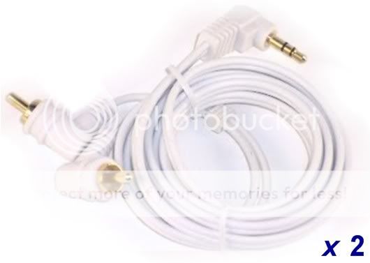 TWO 6 3.5mm to 2 AUDIO RCA IPOD/ PLAYER CABLE 35 6  