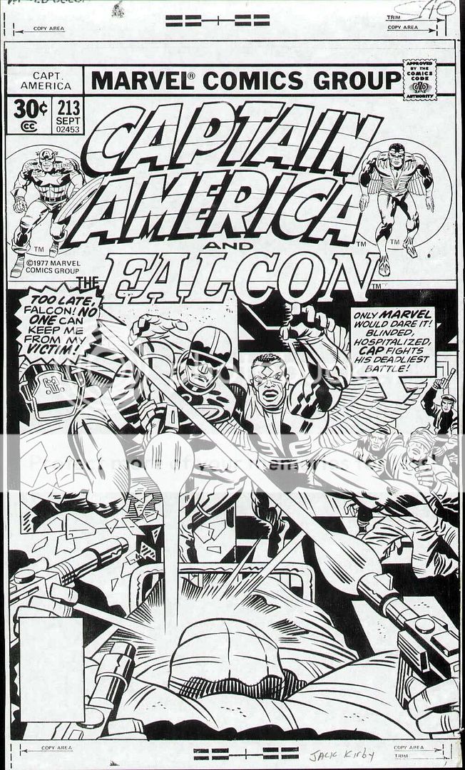 CAPTAIN AMERICA #213 COVER PROOF 1977 JACK KIRBY ART  