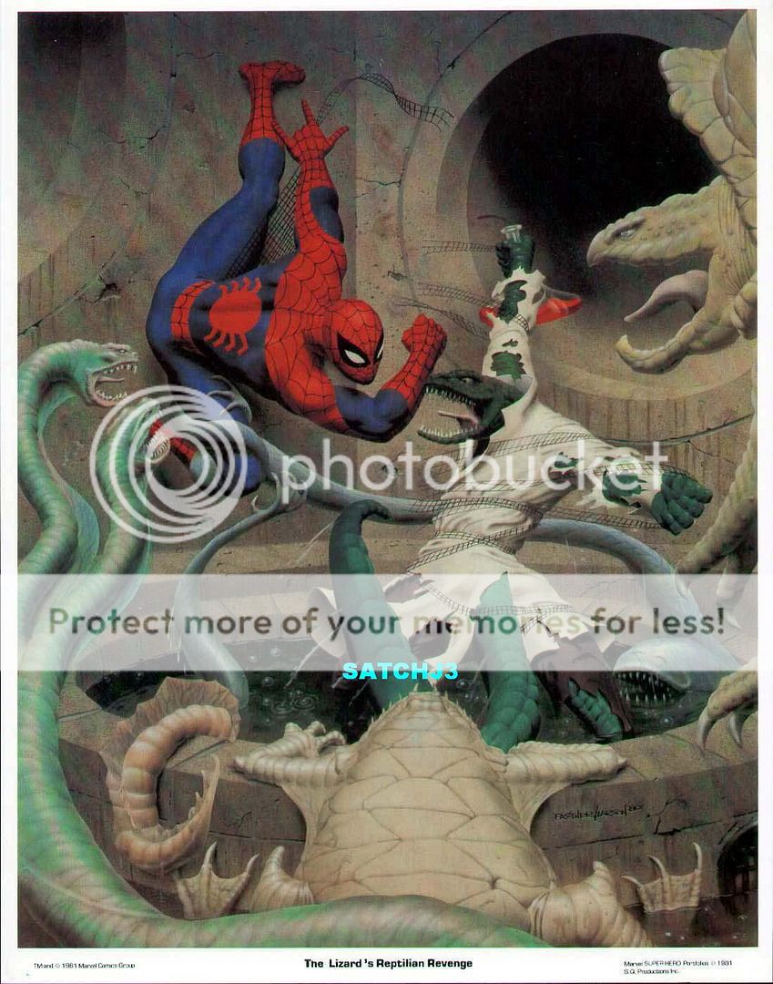 AMAZING SPIDERMAN vs LIZARD ORIGINAL POSTER PIN UP PRINT FASTNER 