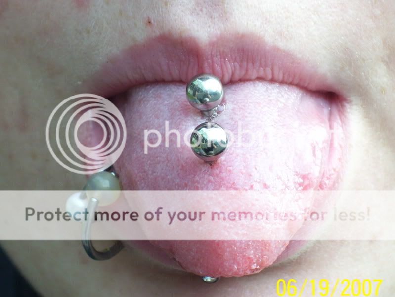 Double Tongue Piercing Stretched To 10g Photo by sXeCOLDgirl | Photobucket