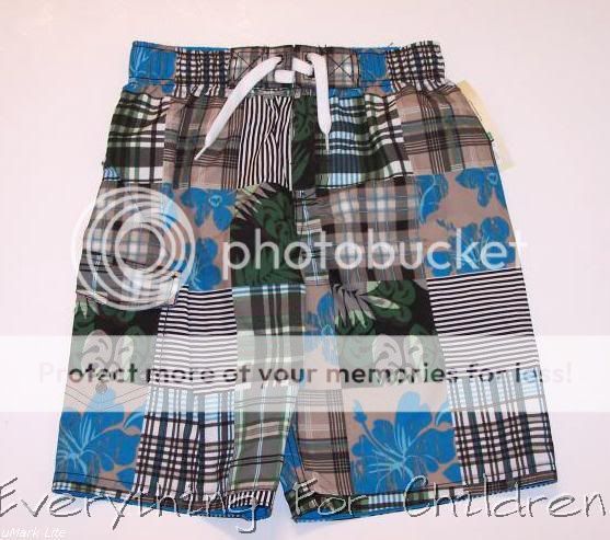 Boys CHEROKEE swimsuit 6 7 NWT swim trunks board short  