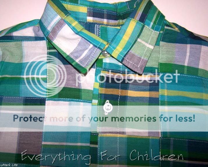 Boys KELLYS KIDS boutique shirt 7 8 NEW plaid madras patchwork aqua 