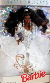 happy holidays black barbie