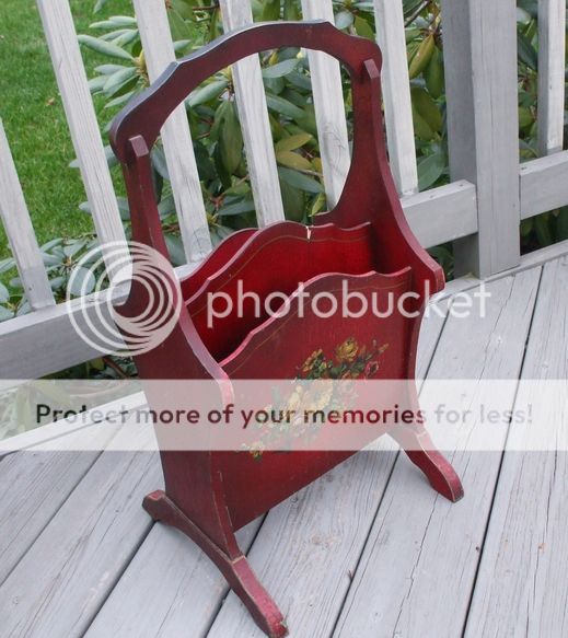 ANTIQUE OLD ARTS & CRAFT WOOD MAGAZINE BOOK HOLDER RACK  