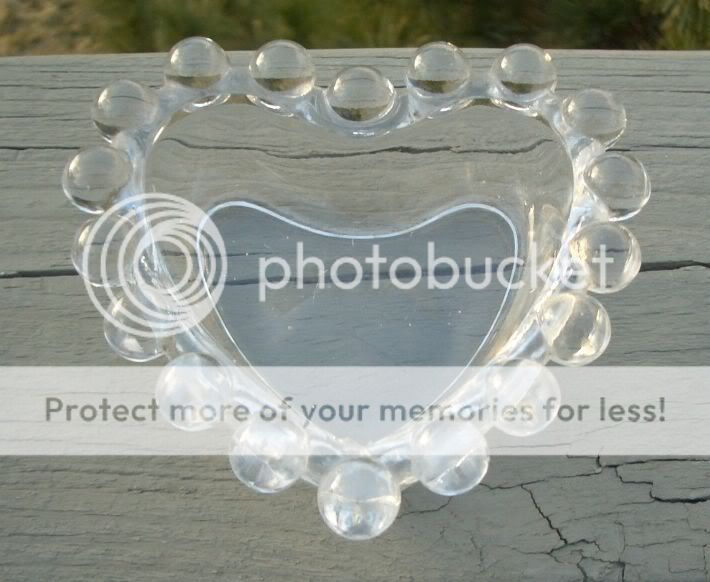 Crystal Candlewick Glass Ashtray Heart Serving Bowl