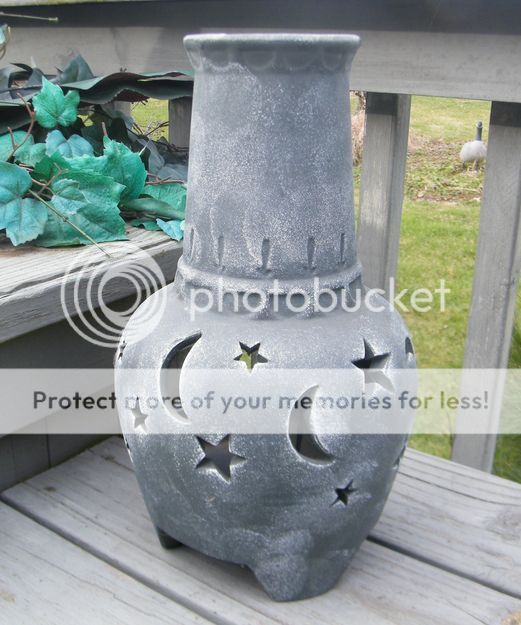    Table Patio Deck LEAF Chiminea Chimenea Candle Burner Holder  