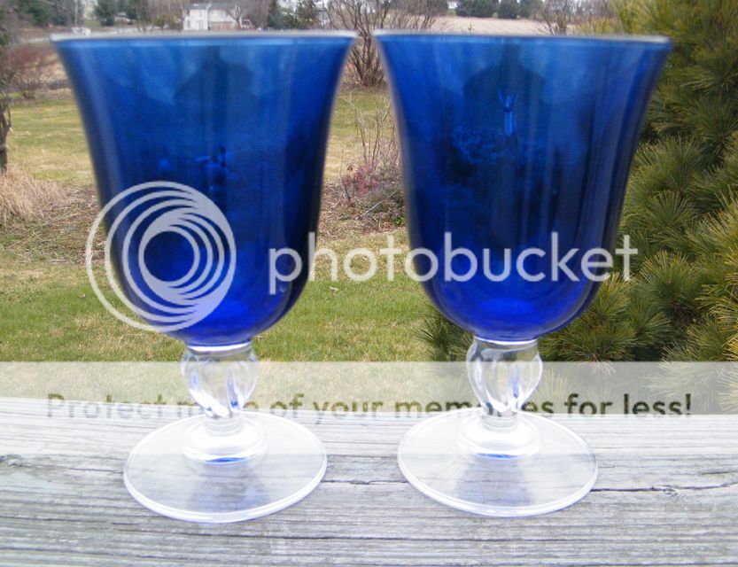   SETTING SAPPHIRE COBALT BLUE CRIS DARQUES GLASS CRYSTAL WATER GOBLET