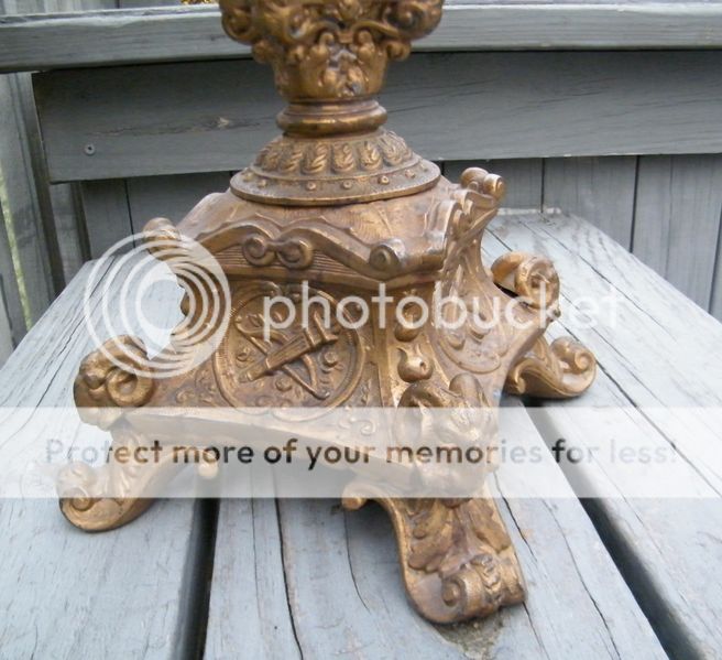   Old Cast Metal Aesthetic Victorian Rams Head Oil Lamp Base  