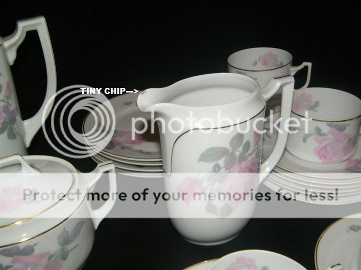 33 pc PINK ROSE EPIAG CHINA COFFEE TEAPOT TEA POT CUP SAUCER DESSERT 