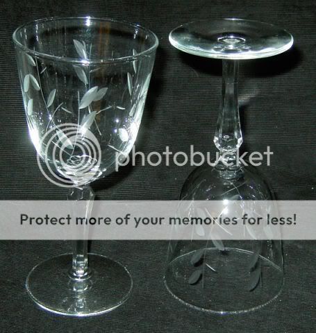 LIBBEY/ROCK SHARPE PRISCILLA Stem Crystal 7 Goblets  