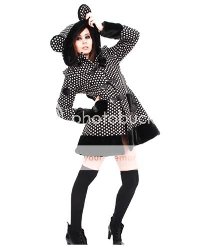 Hell Bunny Mika Coat Jacket Cute Ears Pompoms Kawaii