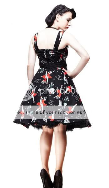 Hell Bunny Dolores 50s Rockabilly Swing Dress WWII Zombie Pinup Girls 