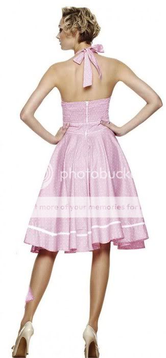 Hell Bunny Olivie Pink Vintage Pinup Dress Rockabilly Retro Rock and 