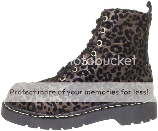 TUK T2177 Bronze Leopard Anarchic Boot Punk Gothic Shoes Goth 