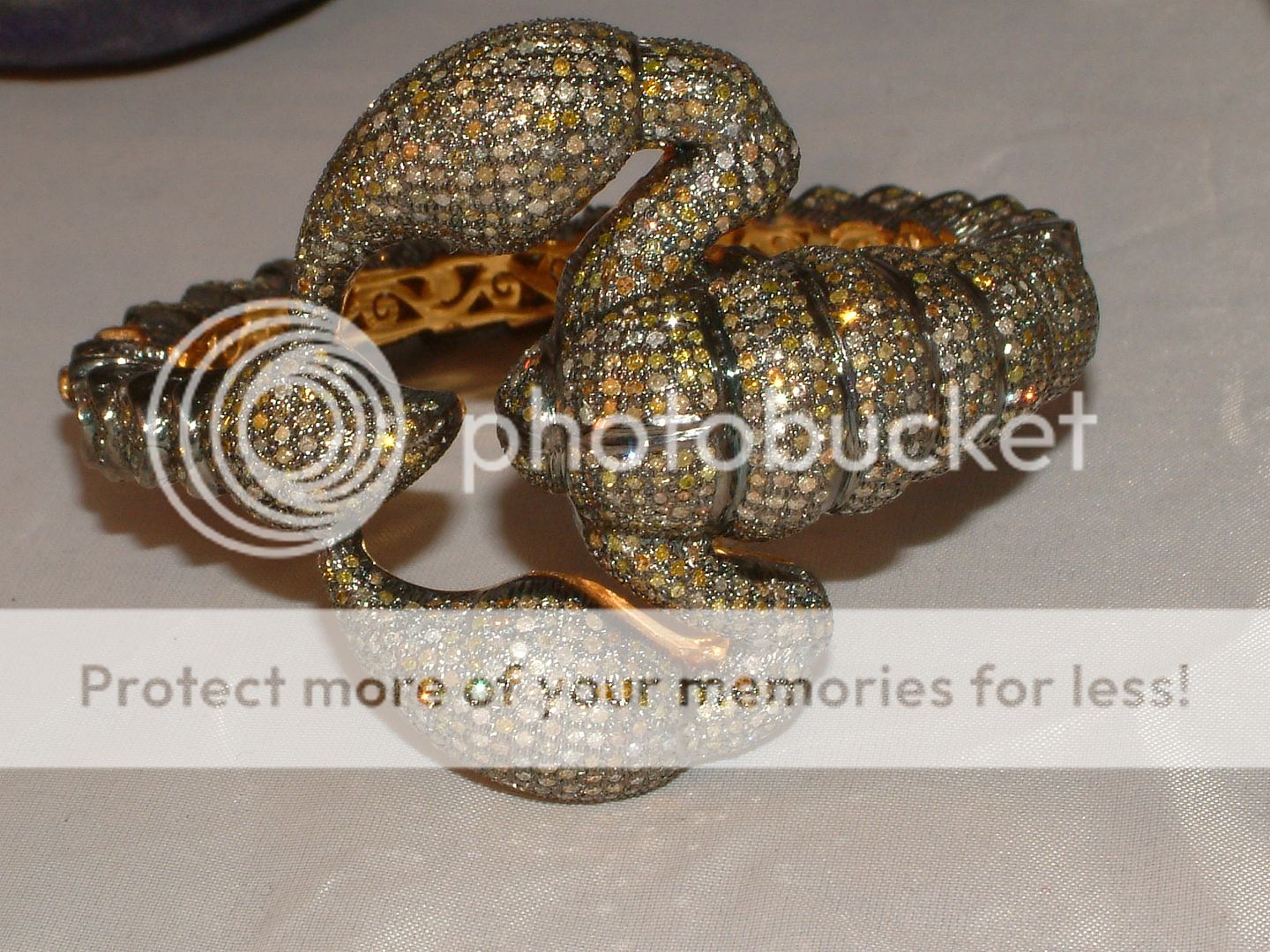 Heavy fully loaded gold diamond opening scorpion Bracelet bangle 