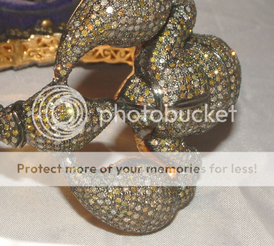 Heavy fully loaded gold diamond opening scorpion Bracelet bangle 