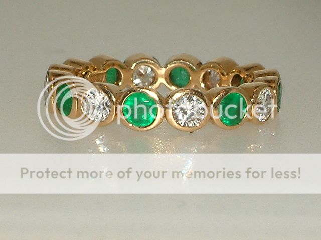 18ct Gold Full Emerald Diamond Eternity Ring