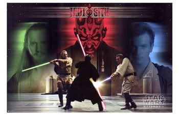 SW Episode 1 Qui Obi Maul fight poster