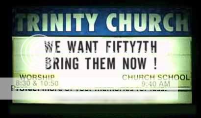 We want Fifty7th.... Churchsign3