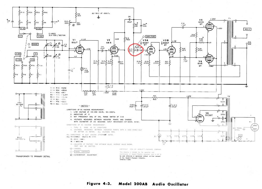 HP 200AB audio oscilator mod