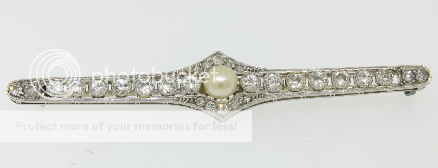 Vintage Platinum Diamond and Pearl Brooch/Pin GORGEOUS  