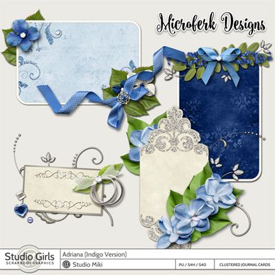 Adriana Indigo Clustered Journal Cards