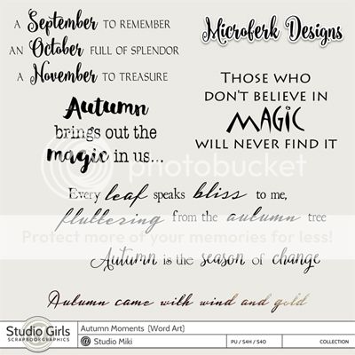 Autumn Moments Word Art