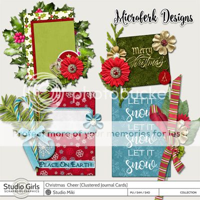 Christmas Cheer Clustered Journal Cards