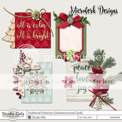 Traditional Christmas Clustered Journal Cards