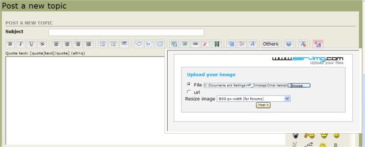 How to UPLOAD and HOST images using "host an image" button Image5-2