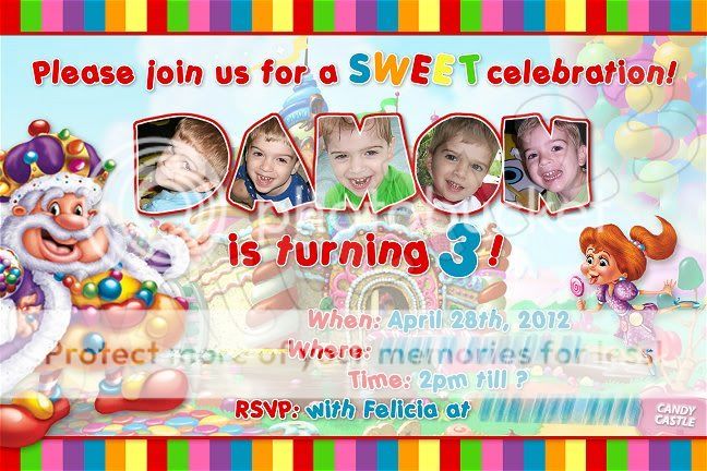 Custom Candyland Personalized Invitations  Many designs  