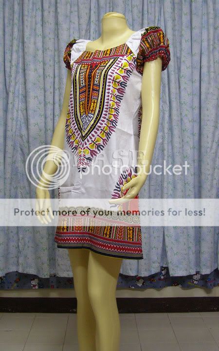 Cotton BOHO Hippy Dashiki Dress US4/UK6 Size S  