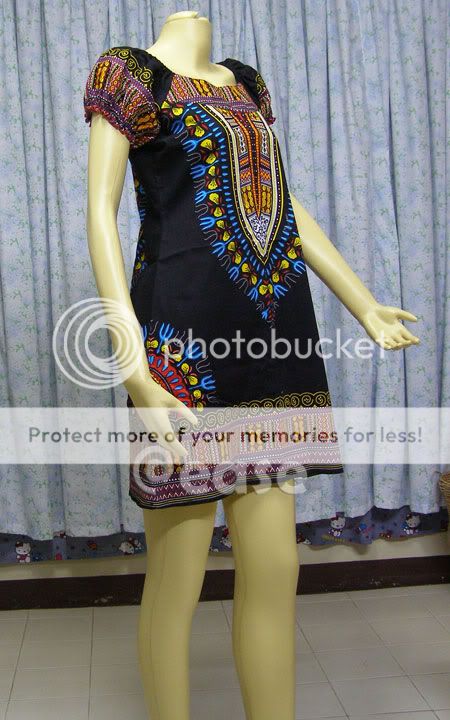 Cotton Boho Hippy Vintage Dashiki Dress USS2 UK 4 XS