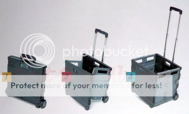 Thecart folds for easy storage