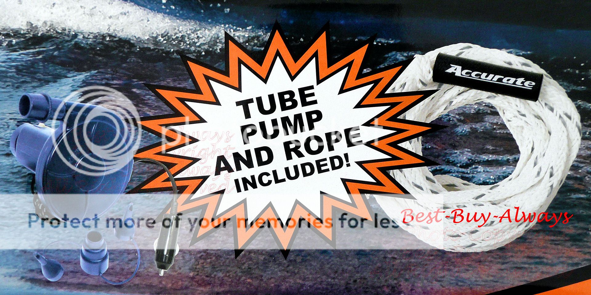 HO Sports GTX 4 Person Inflatable Towable Boat Ski Tube