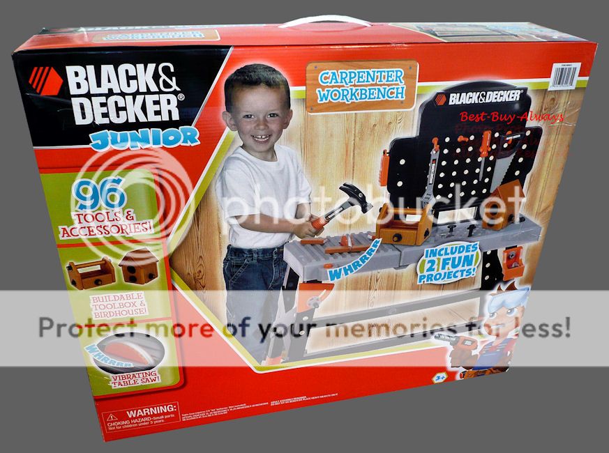 Black N Decker Jr Work Bench Power Toy Pretend Play Tool Set for Kids and Junior