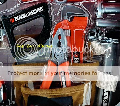   of the pliersand wrench included in this Black n Decker toy tool set