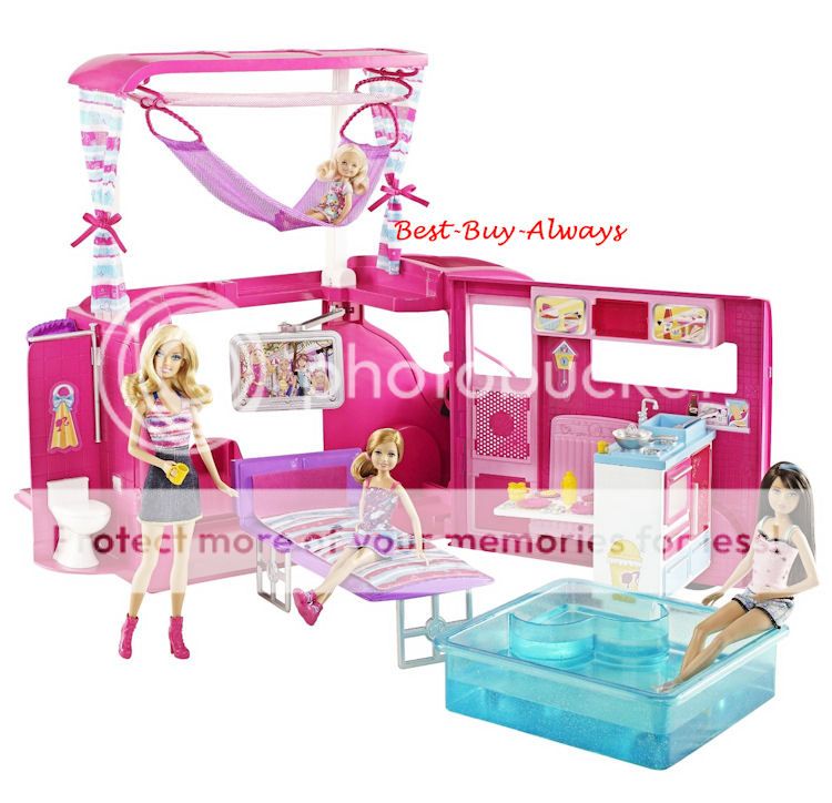 Barbie Camper And 4 Sisters Doll Set RV Van Bus For Glamour Girl ...