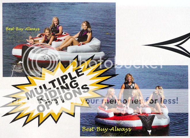   Atomic Towable Boat Tube 1 2 3 4 Person Inflatable Ski Tow For Water