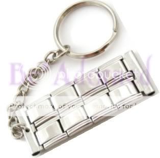 KEYRING KEY CHAIN Italian Charm ~ HUGE DOUBLE ROW  