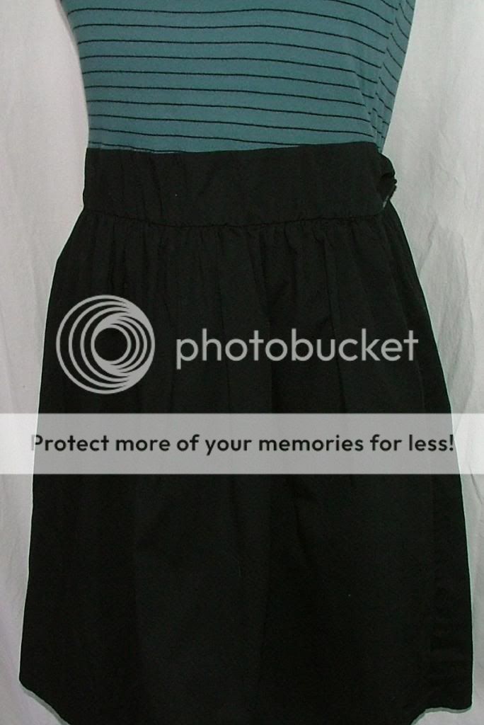 Kimchi Blue Short Dress Womens Size Medium M Blue Stripe Top Black Skirt