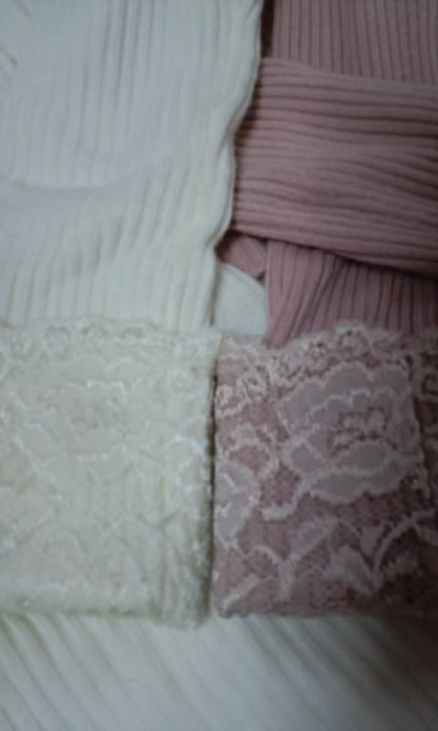 turtlenecks pink and white detail