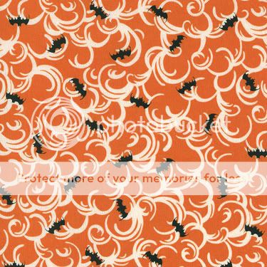 RJR Halloween Night bat orange black fabric cotton  