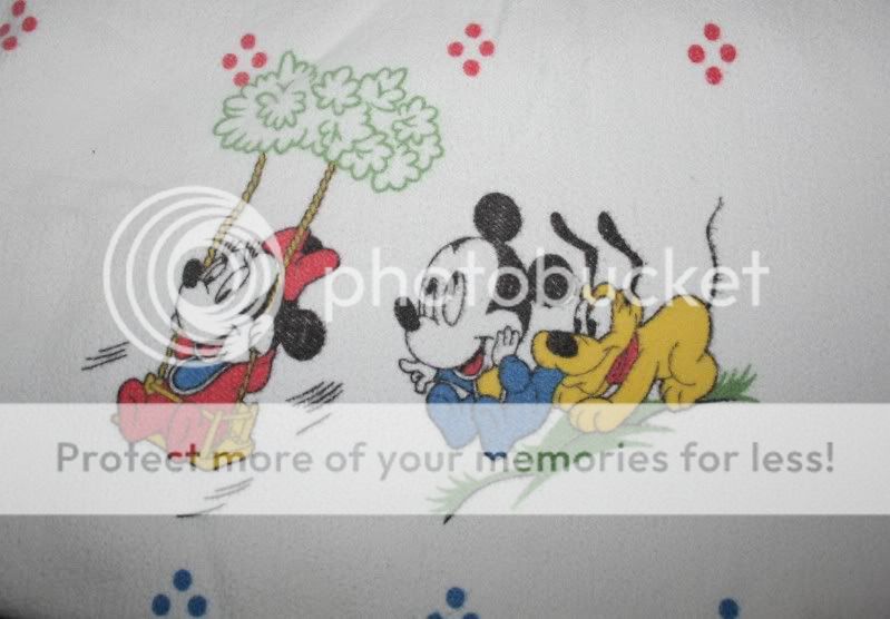 Vintage Baby Mickey Mouse Crib Blanket Satin Trim 1984